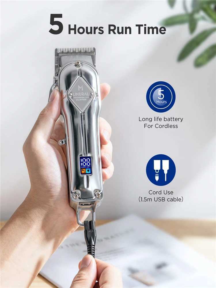 Mens unlimited hair cutting professional hair cutting kit beard trimmer hair clipper cordless closed T-shaped blade trimmer W241017
