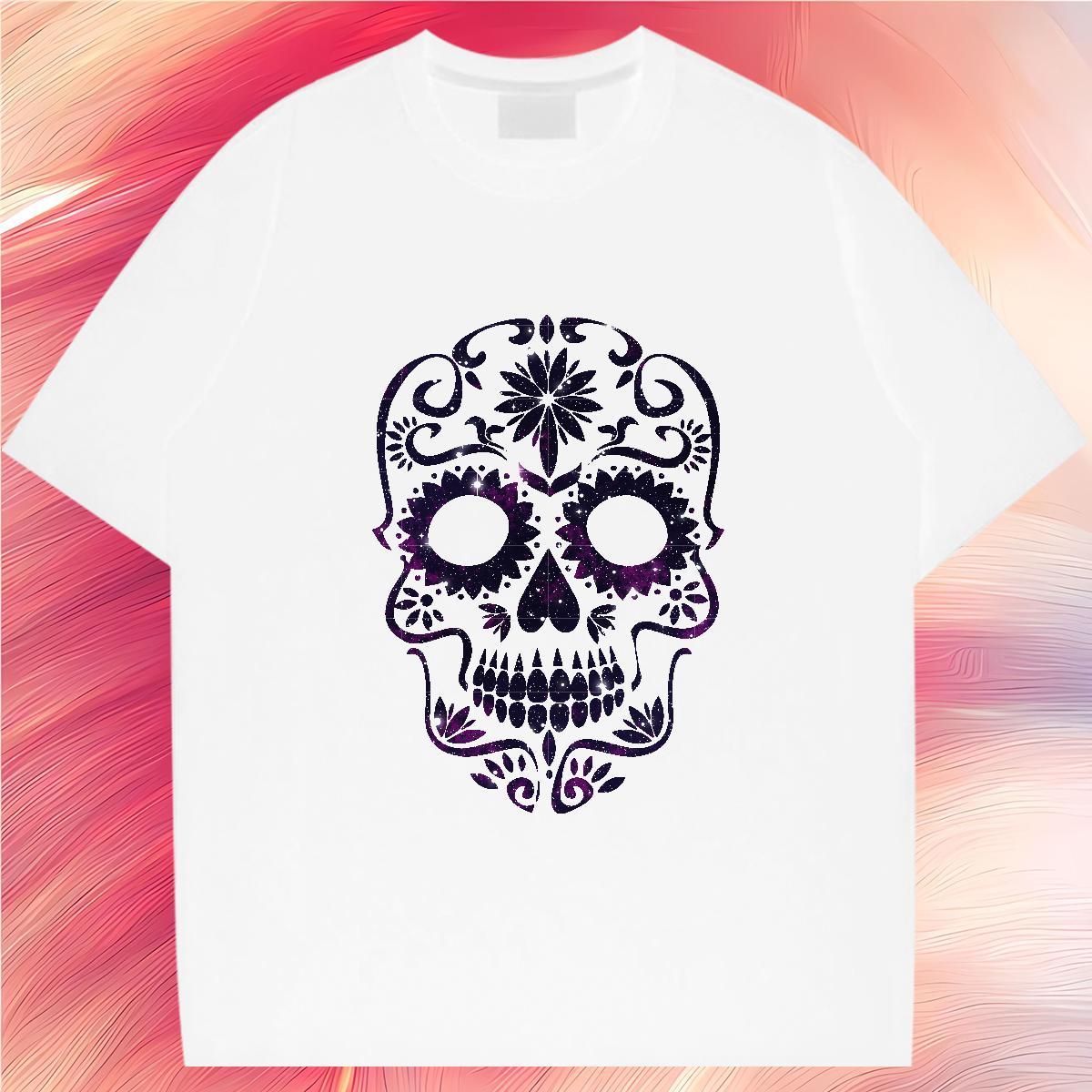 Free Shipping Mens T Shirts 230g Pure Cotton skull Hip Hop Street Plus Size Custom Breathable Men Tshirts Designer Fashion Clothings