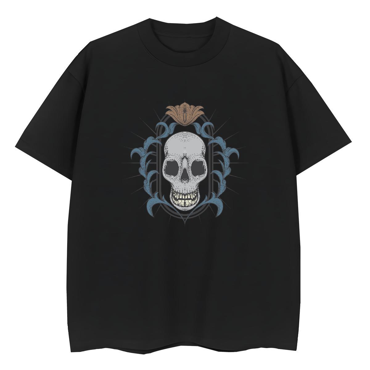 Brand T shirt 100% Cotton 230g skull Casual Beach DIY Printed Short Sleeve Soft Couples T Shirts Stylist Top Tees