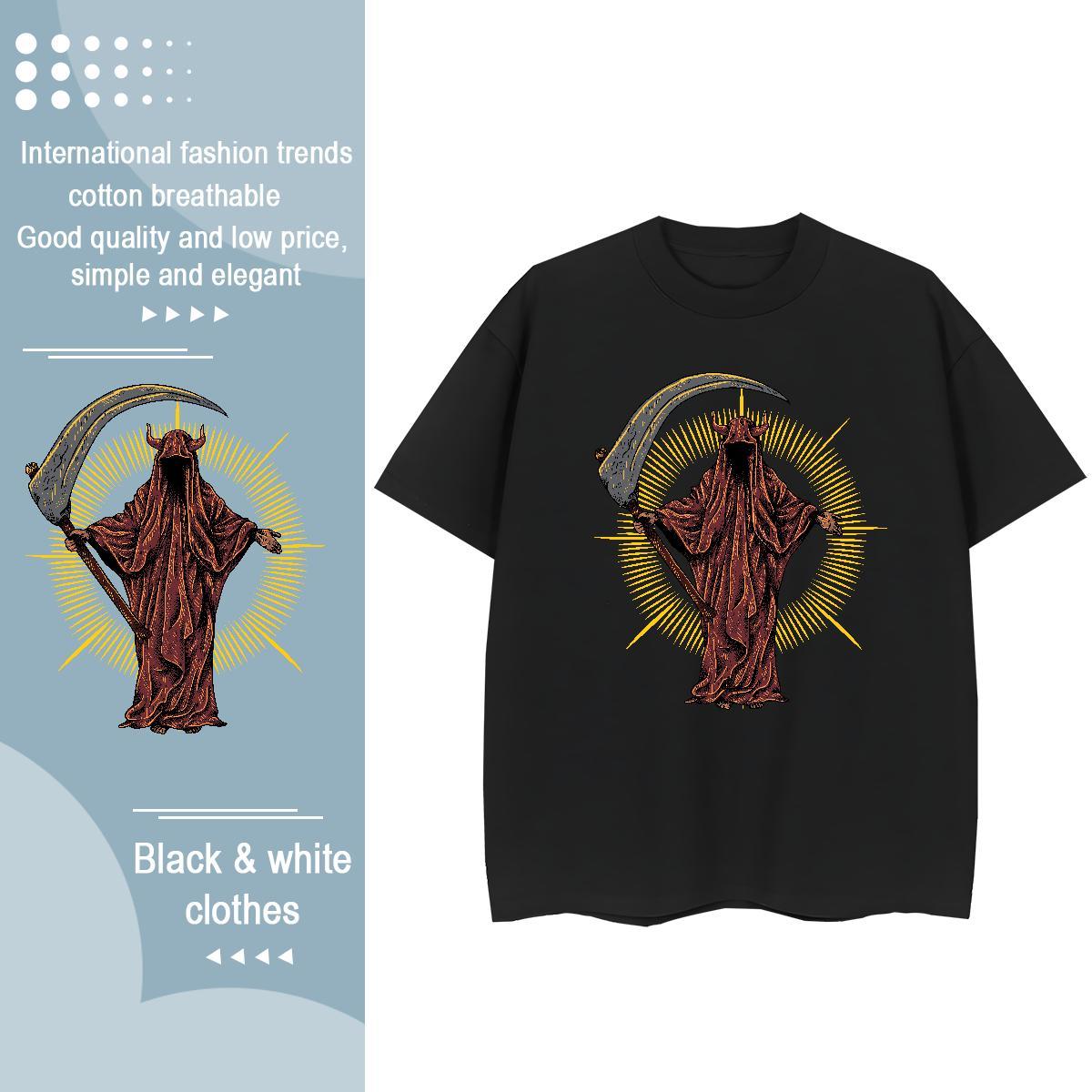 High Quality T shirt 100% Cotton 230g skull Spring Summer Customized Print Breathable Short Sleeve Couples T Shirts Designer Tops