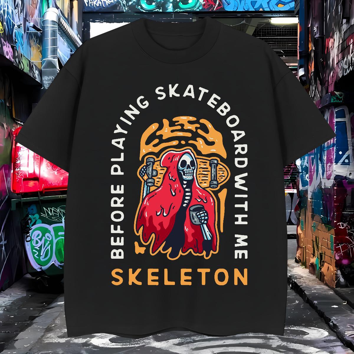 Loose Fit T-Shirts 100% Cotton 230g skull Casual Daily Wear Custom Printing Crew Neck Breathable Men Clothes T-Shirt New Tee Shirt