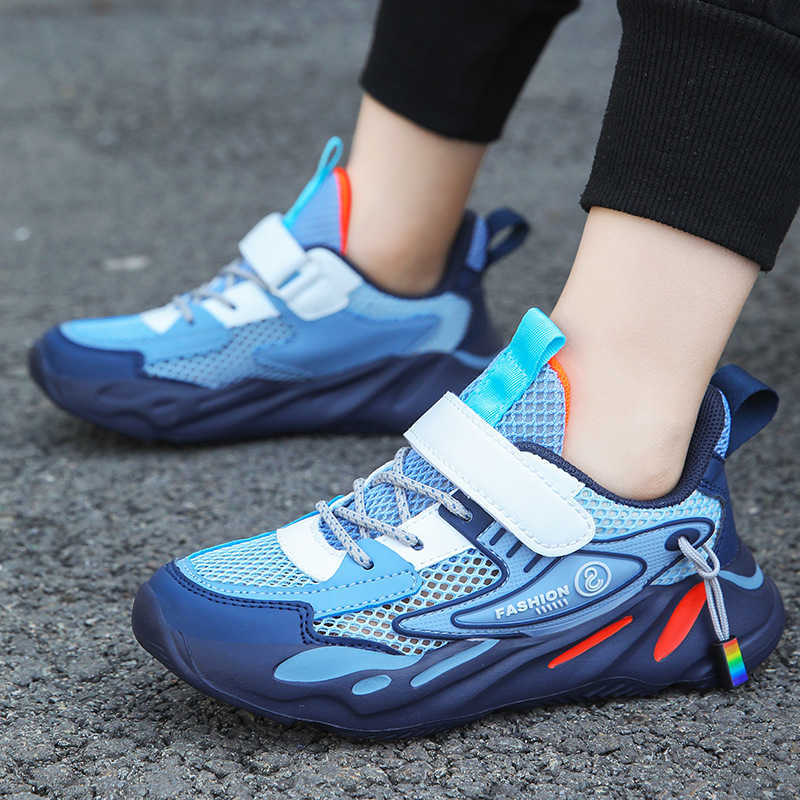 Athletic Outdoor Boys sports 2024 spring/summer new item breathable solid sole dad single mesh childrens casual shoes H260130