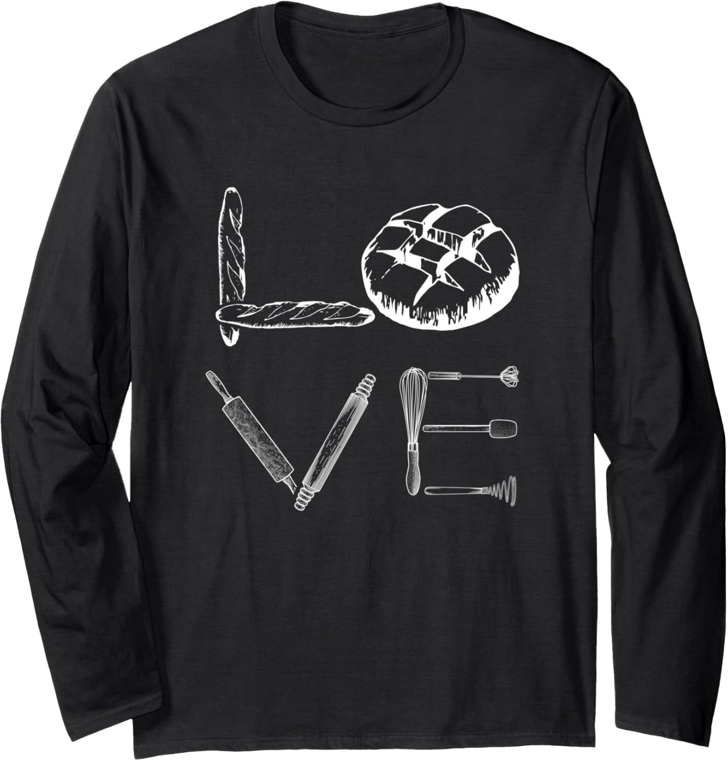 Long Sleeve Shirts for Men sweatshirt Beautiful Baking Utensil Gift Idea, Bake Lover Long Sleeve Tee Streetwear Casual tops clothes