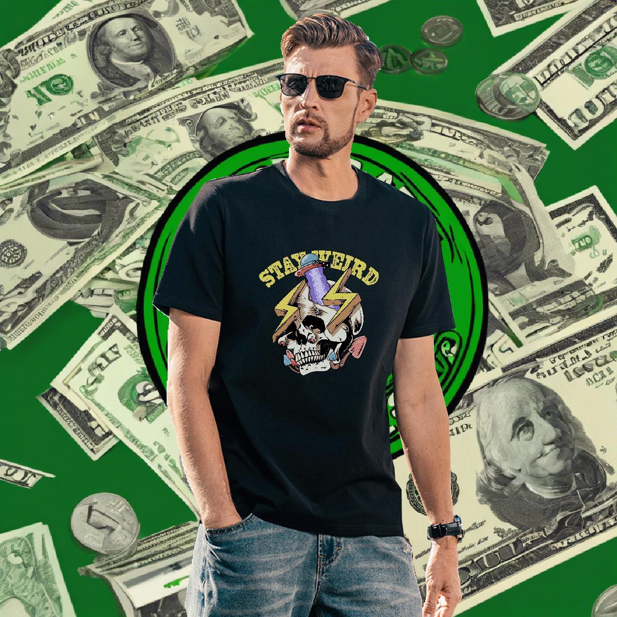 Designer Men T Shirts 100% Cotton 230g skull Street Wear Custom Cartoon Round Neck Short Sleeve Men Tops Tees Wholesale Clothes