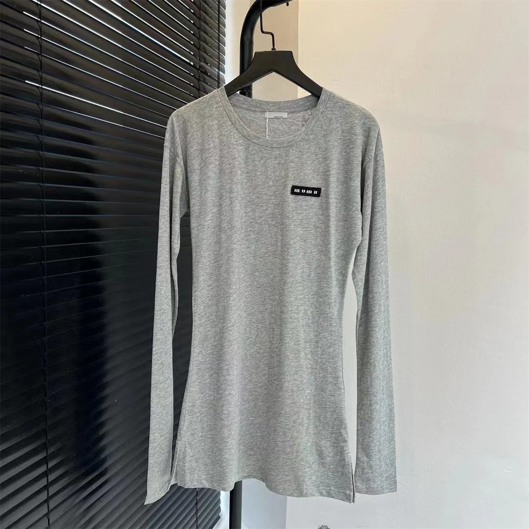 Ladies Spring/Summer Classic Long Sleeve T-shirt City Solid Color Long Sleeve O-Neck Sexy Tight T-shirt 240826