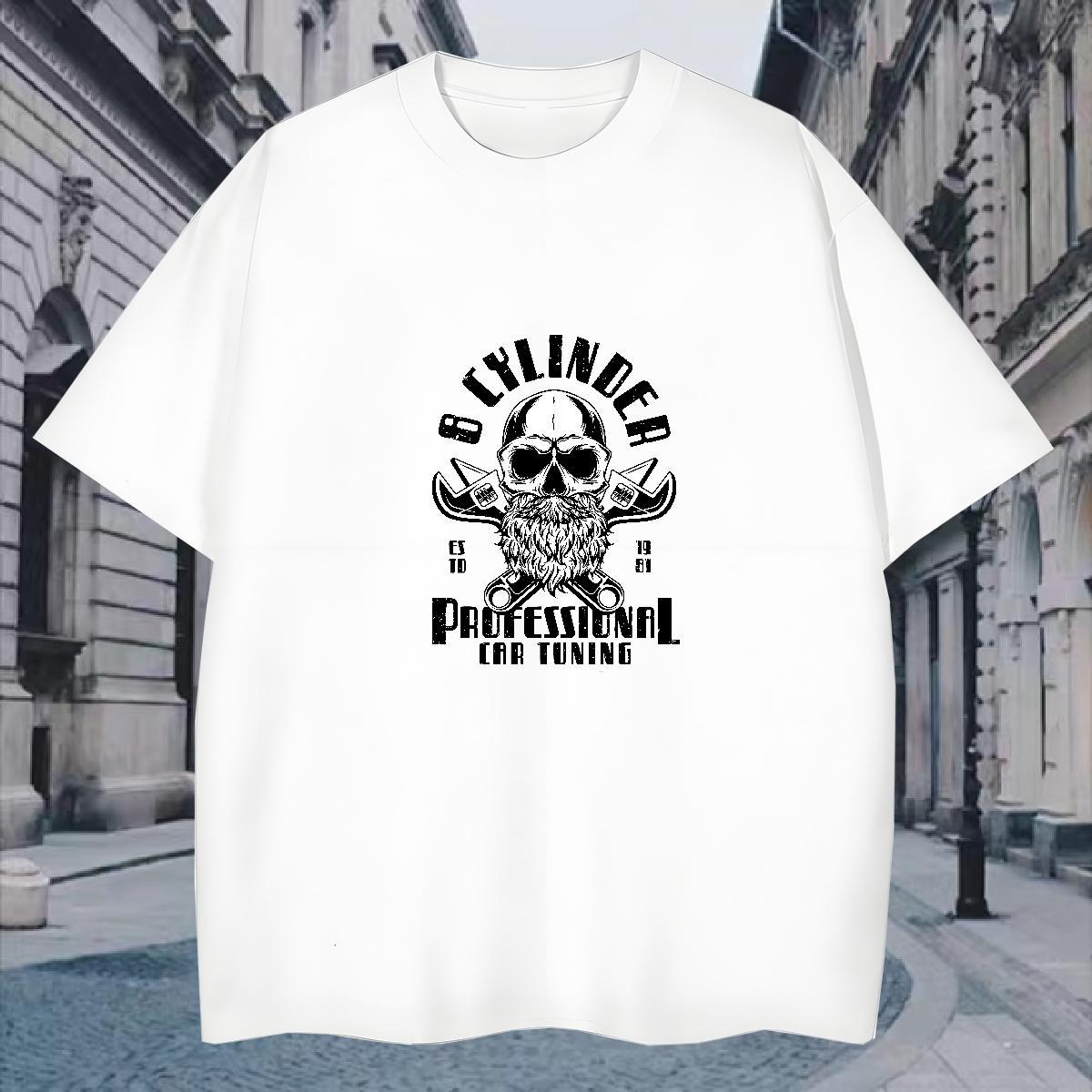 Loose T-Shirts 230g Pure Cotton skull Spring Summer Plus Size Cartoon Breathable Mens Tshirts 2024 Designer Clothings