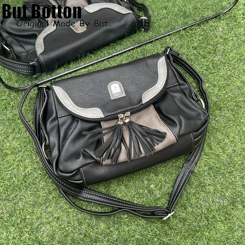 Millennial Spice Girl Large Capacity One Shoulder Crossbody Bag schoolbag Student woman y2k Harajuku Neutral Contrast 240826
