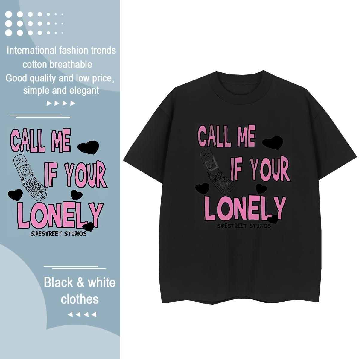 5A Women Tshirts 230g Pure Cotton letter High Street Hip Hop Women T Shirts Crew Neck Cartoon Floral Printing Tops Tees