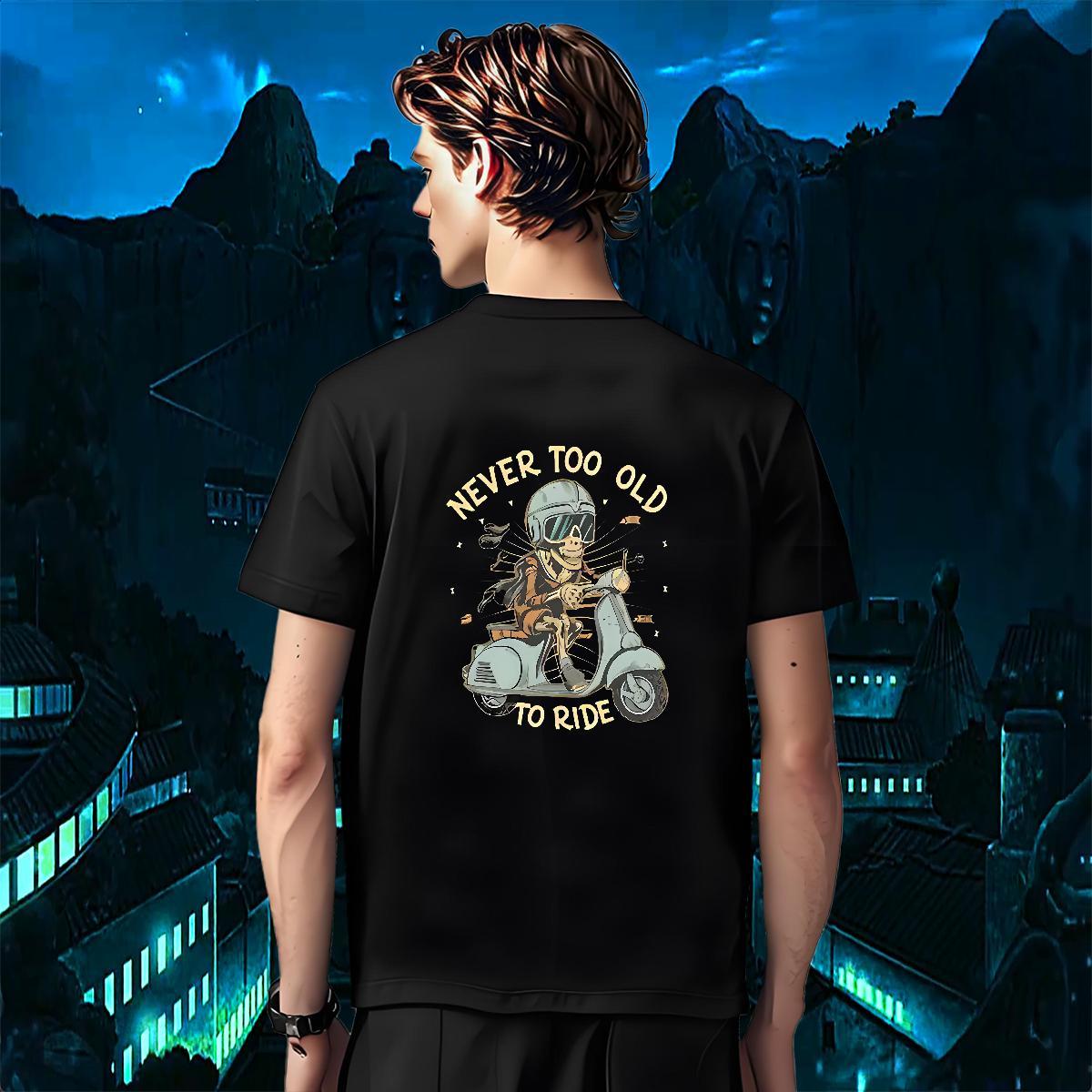 Wholesale Mens T Shirts 230g Pure Cotton motorbike Beach Custom Cartoon Breathable Short Sleeve Men Tops Tees Fashion Design Top Tees
