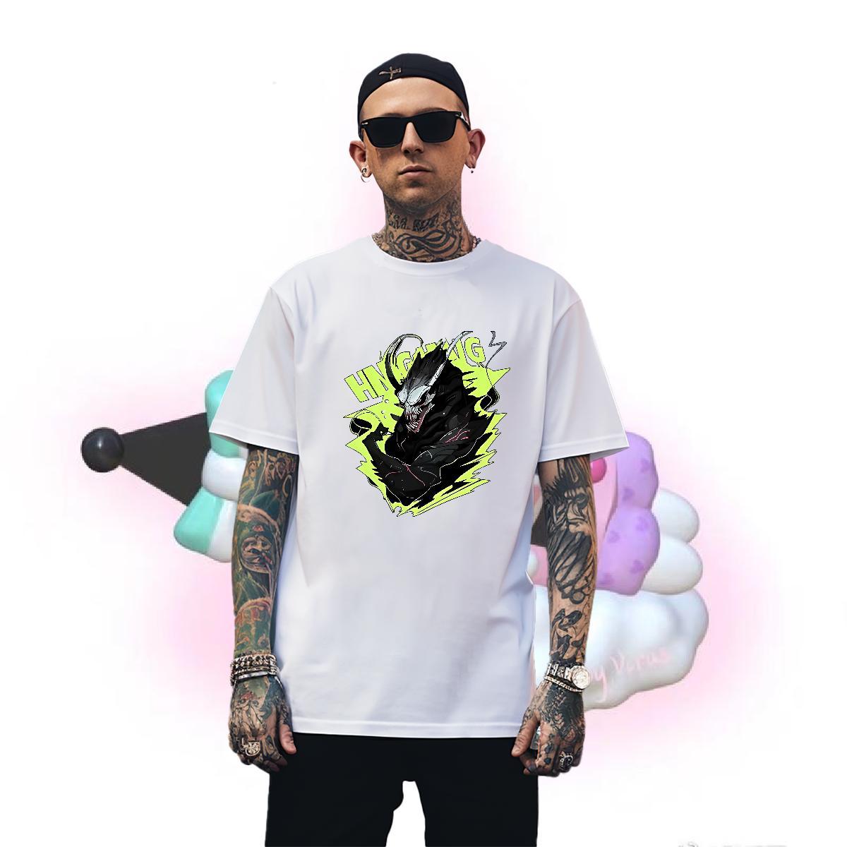 Brand T-Shirts for Men 230g 100% Cotton skull Hip Hop Street Custom Big Size Short Sleeve O-Neck Men Tshirts Classic Casual Tops Shirt