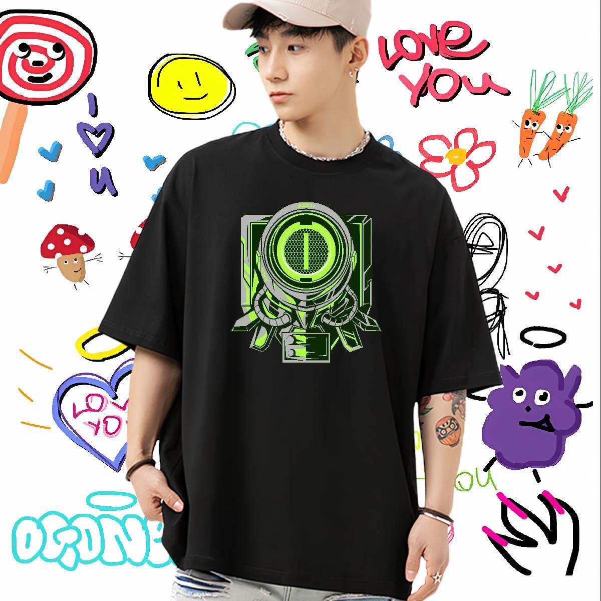 Brand Mens T Shirts 230g 100% Cotton ET Hip Hop Street Custom Print Oversized Breathable Crew Neck Men Tshirts Designer Polos