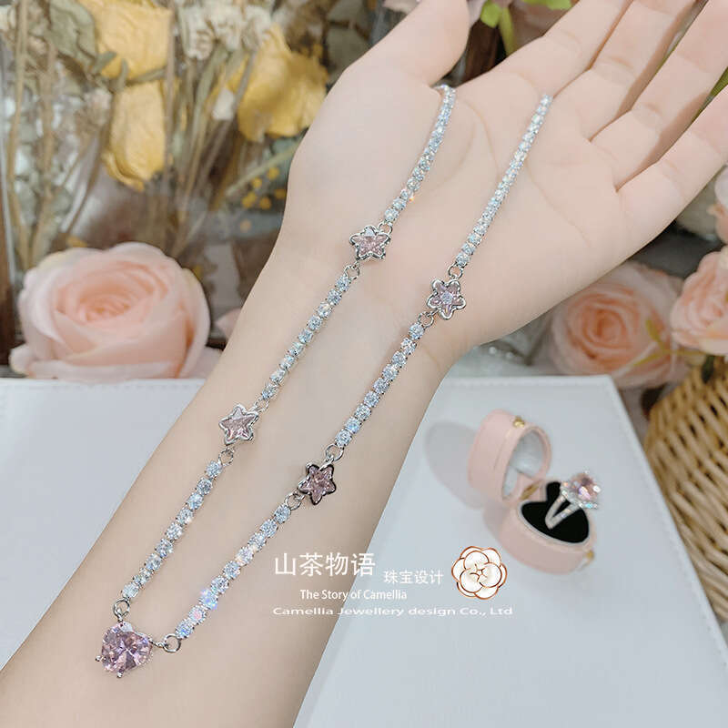 INS Top 925 Sterling Silver Diamond Retro Peach Heart Luxury Big Wedding Band Rings Luxury Rings Set for Bridal Women Engagement Finger Party Gift Des