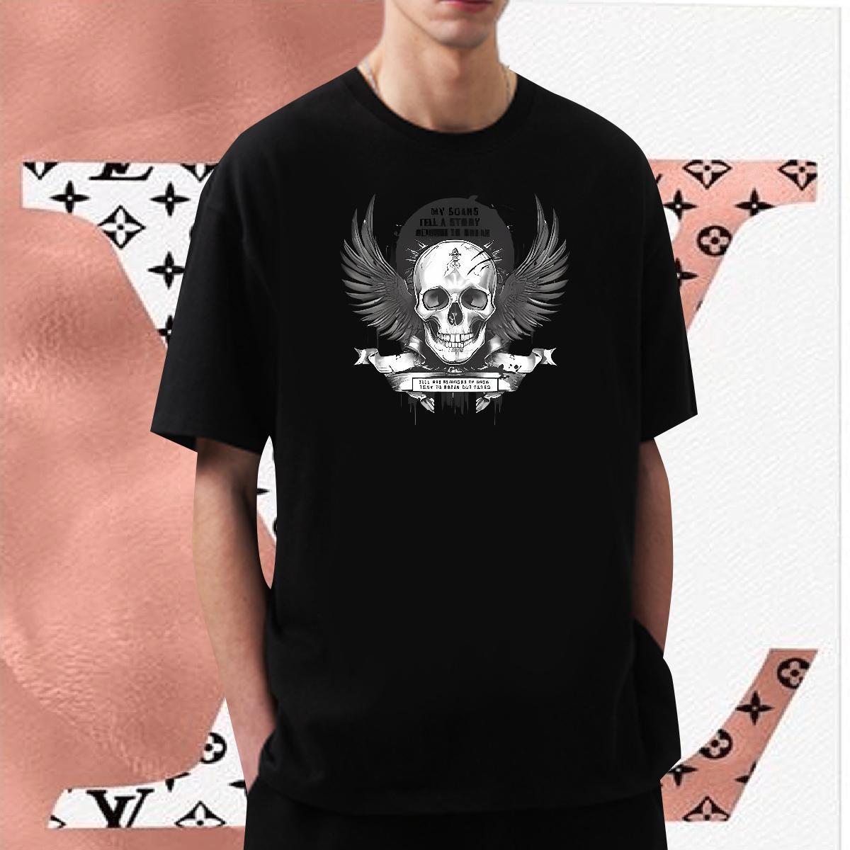 TOP Quality T-Shirts for Men 230g Pure Cotton wing Hip Hop Asian Size O Neck Short Sleeves Couples T Shirts Fashion Casual Clothes