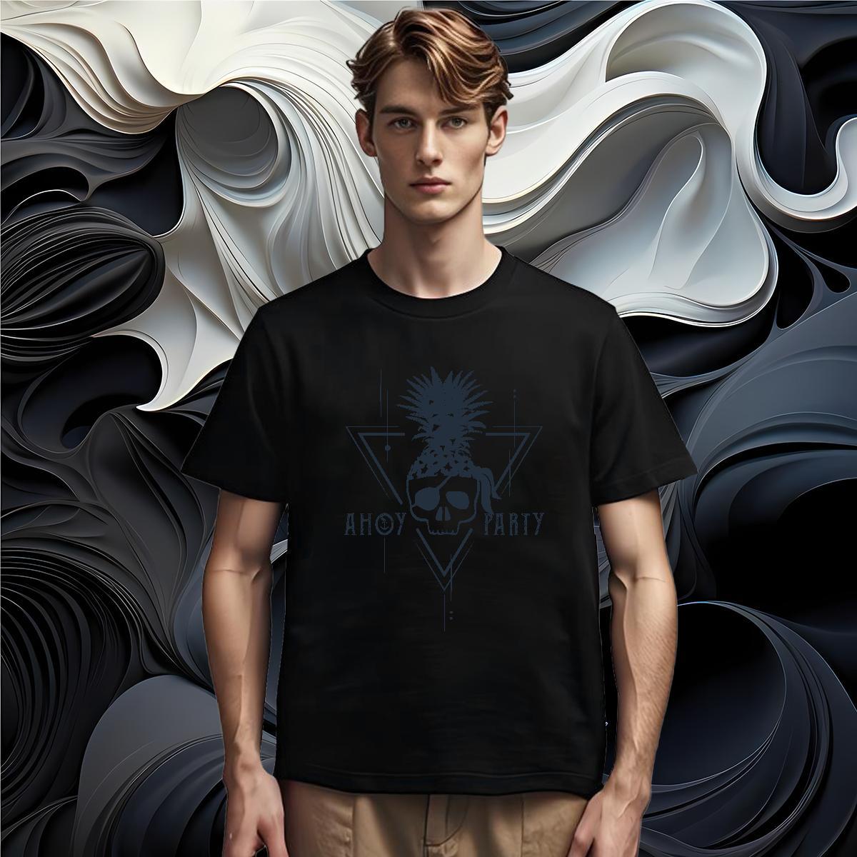 Classic T shirt 230g Cotton skull Beach DIY Printed Crew Neck Breathable Tshirt for Man Woman Classic Casual Tshirts