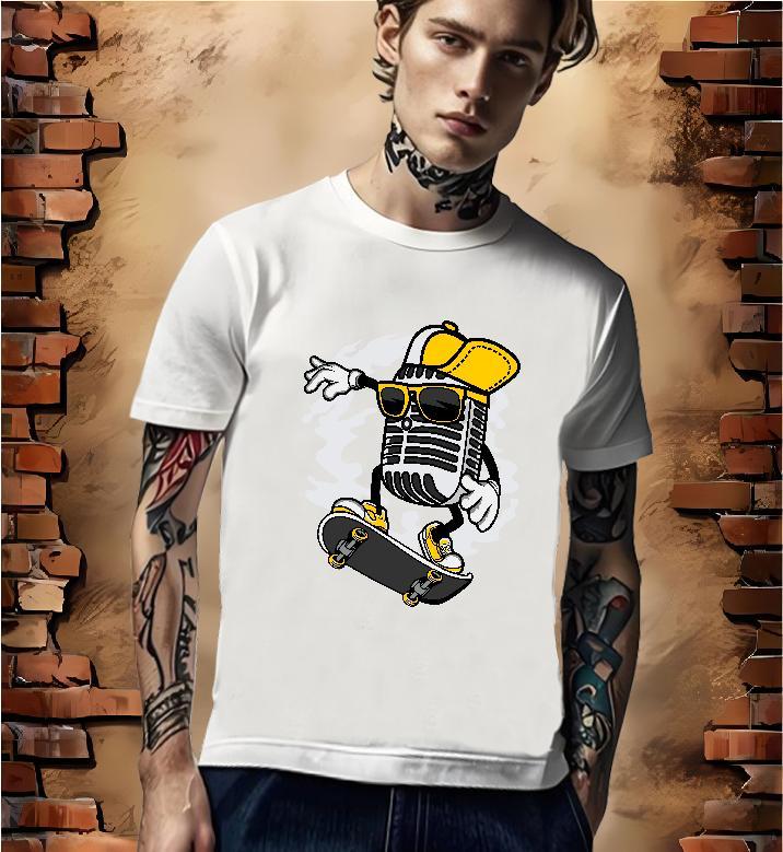 Wholesale T-Shirts 230g 100% Cotton microphone Sport DIY Printed Breathable Short Sleeve Men Tees Factory Direct Tees Shirts