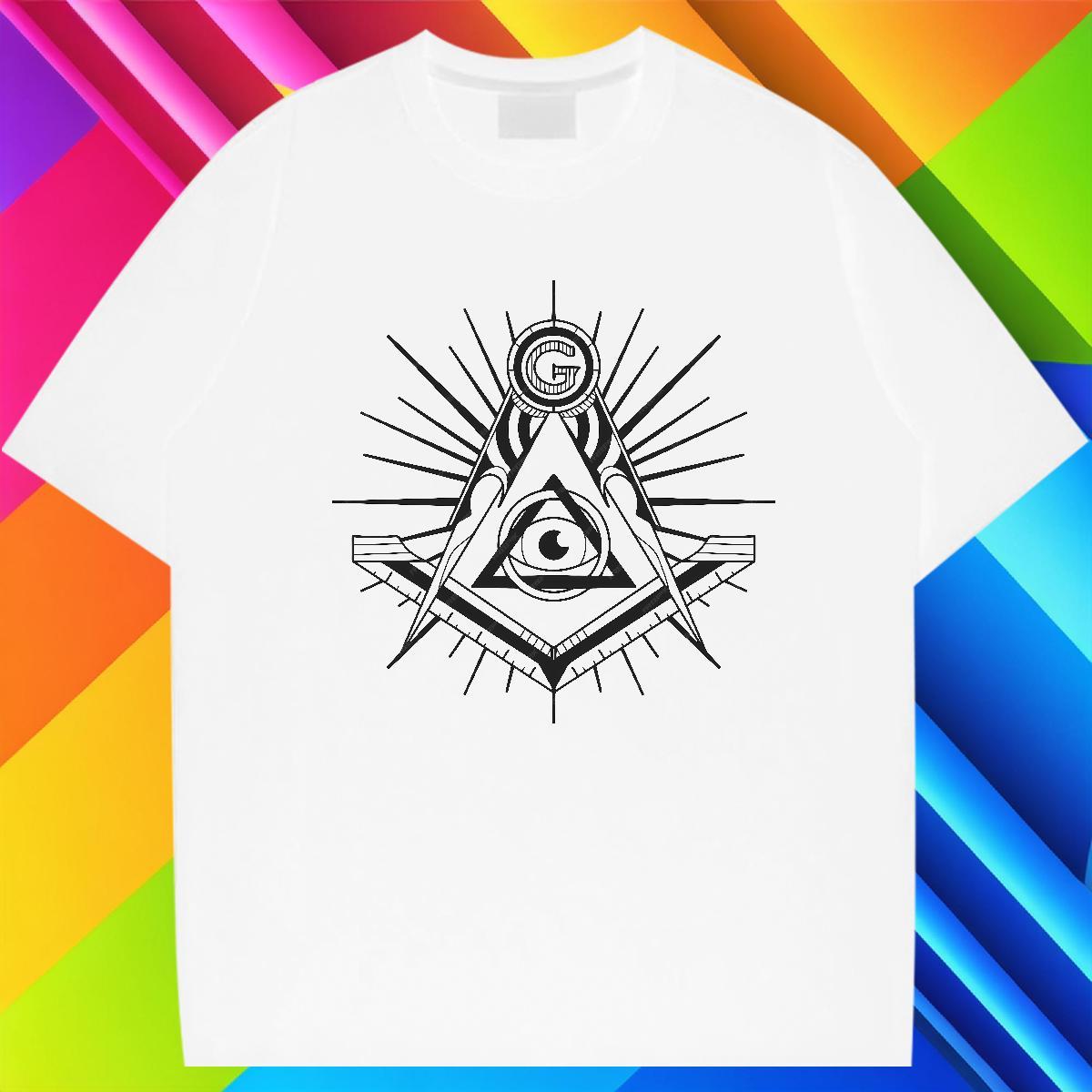 High Quality Mens T Shirts 230g Pure Cotton eye of the devil Daily Wear DIY Logo Oversized Crew Neck Tshirts Brand Tees