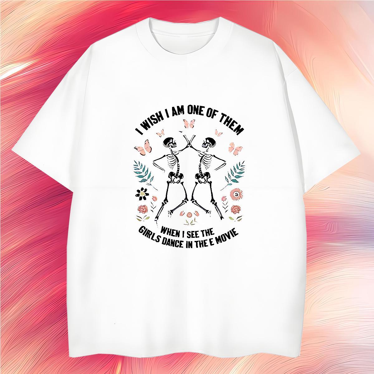 Soft T Shirts Men 230g Pure Cotton flower Sport Cartoon Print Crew Neck Men Clothes T-Shirt Stylist Wear