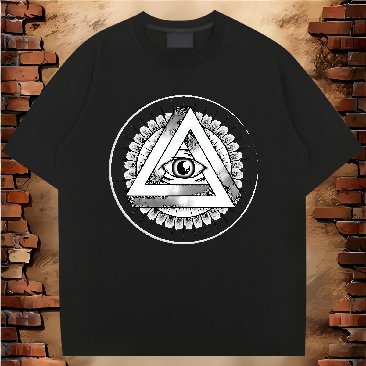 Comfortable T shirt 230g 100% Cotton eye of the devil Sports Casual Oversized 3XL 4XL Breathable Short Sleeve Men Tops Tees Fashion Design Tees Shirts