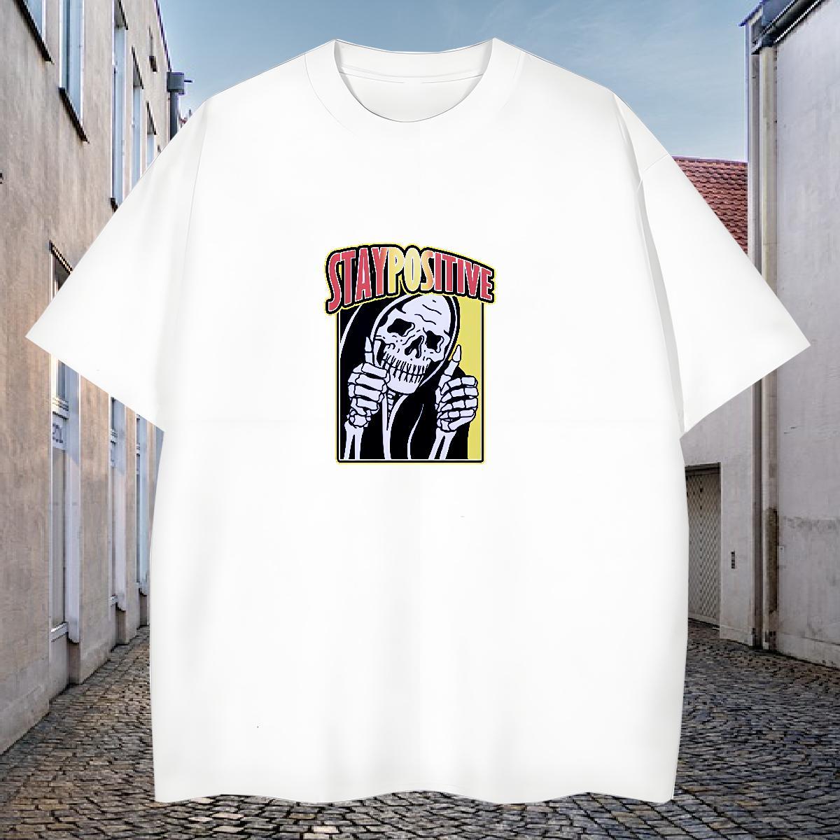 Brand T-Shirts 230g Cotton skull Home Outdoor Plus Size Cartoon Round Neck Short Sleeve Mens Tshirts Free Shipping Wear