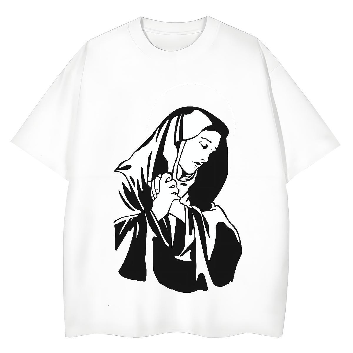 Nice Tshirt for Man Woman 230g Cotton pray Daily Outfit T-Shirts Short Sleeve O-Neck DIY Logo Clothes Shirt