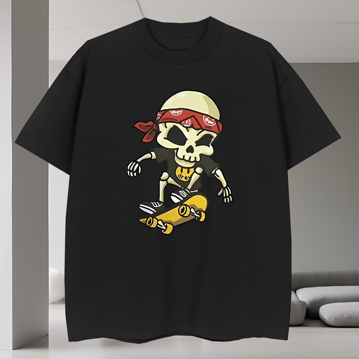 Cool Design Men T Shirts 230g Pure Cotton skull Spring Summer Oversized 4XL Breathable Short Sleeve Mens Tshirts Fashion Design Tees