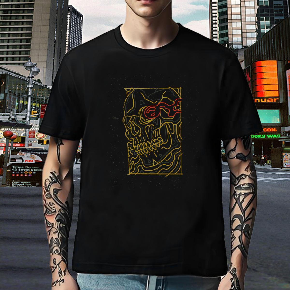 Comfortable Man T Shirts 230g Cotton skull Street DIY Logo Oversized Crew Neck Breathable Men Tops Tees Custom Top Tees