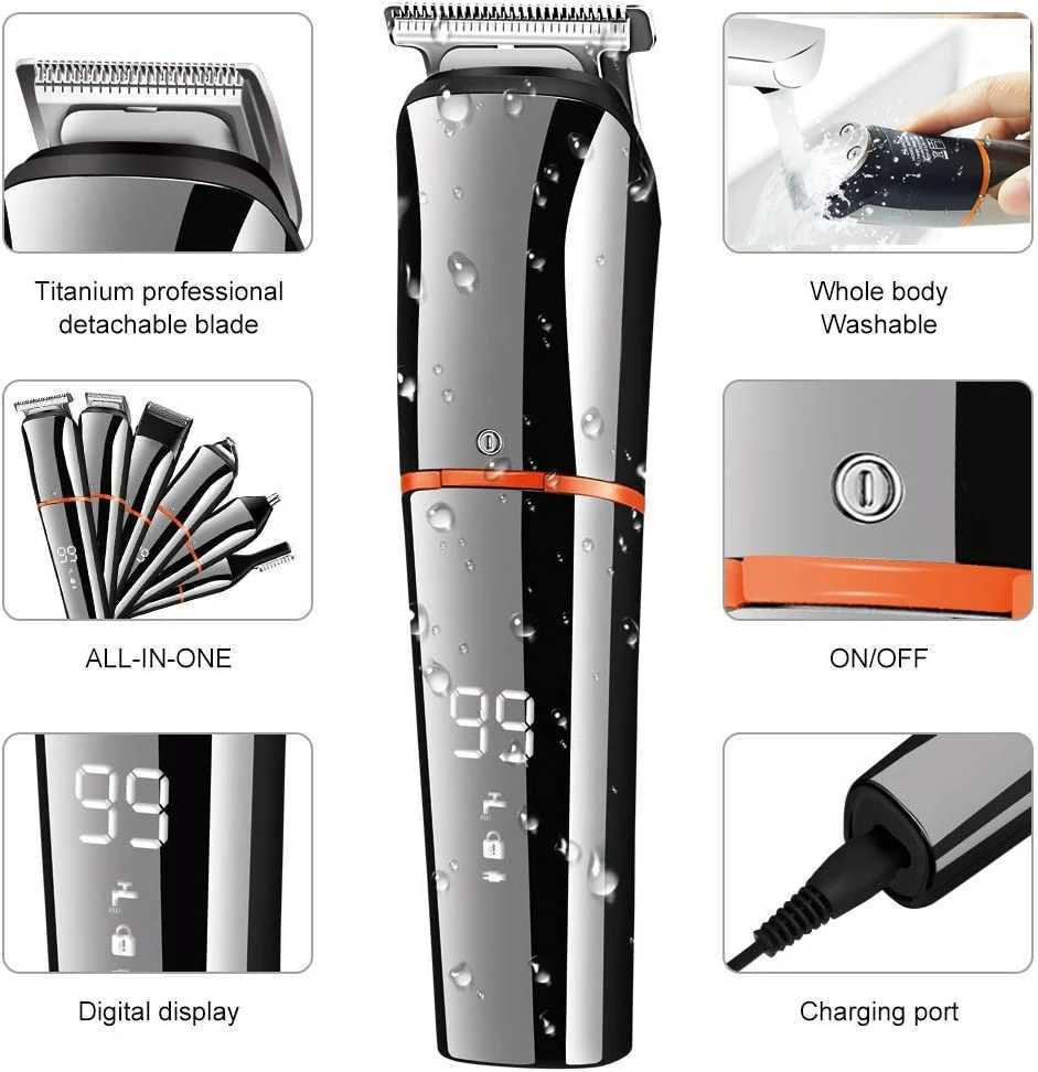 11in1 multi hair trimmer men facialbeardbody grooming kits electric hair clipper nose ear trimmer rechargeable 110v-220v W241227