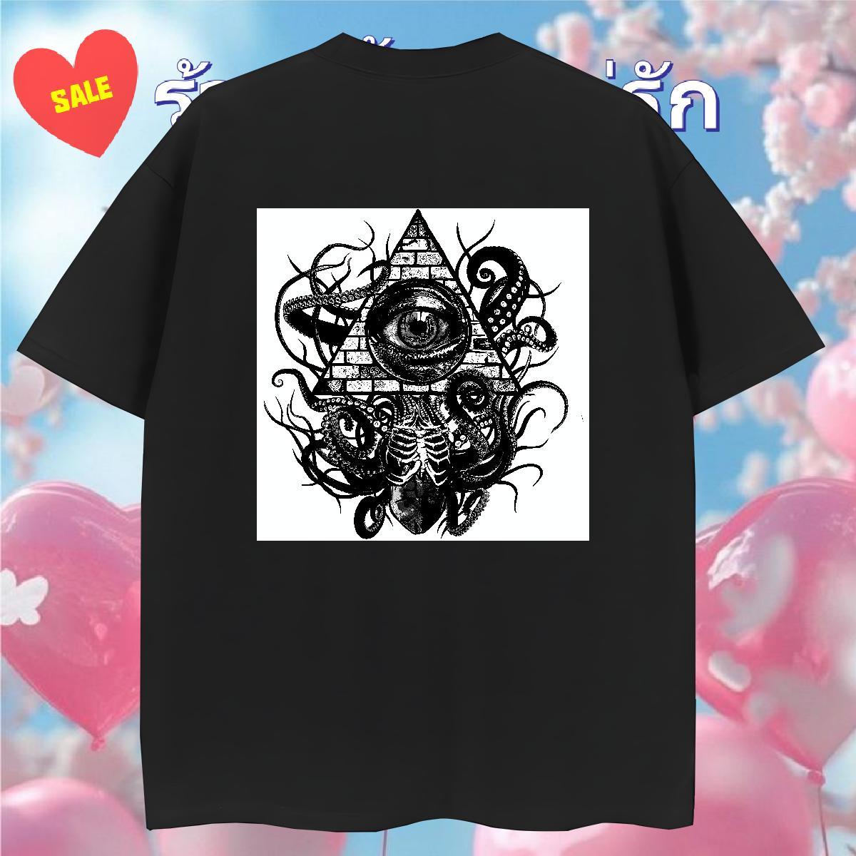 Free Shipping T Shirt For Man 100% Cotton 230g eye of the devil Home Outdoor Plus Size Cartoon Crew Neck Couples T Shirts Fashion Design Polos