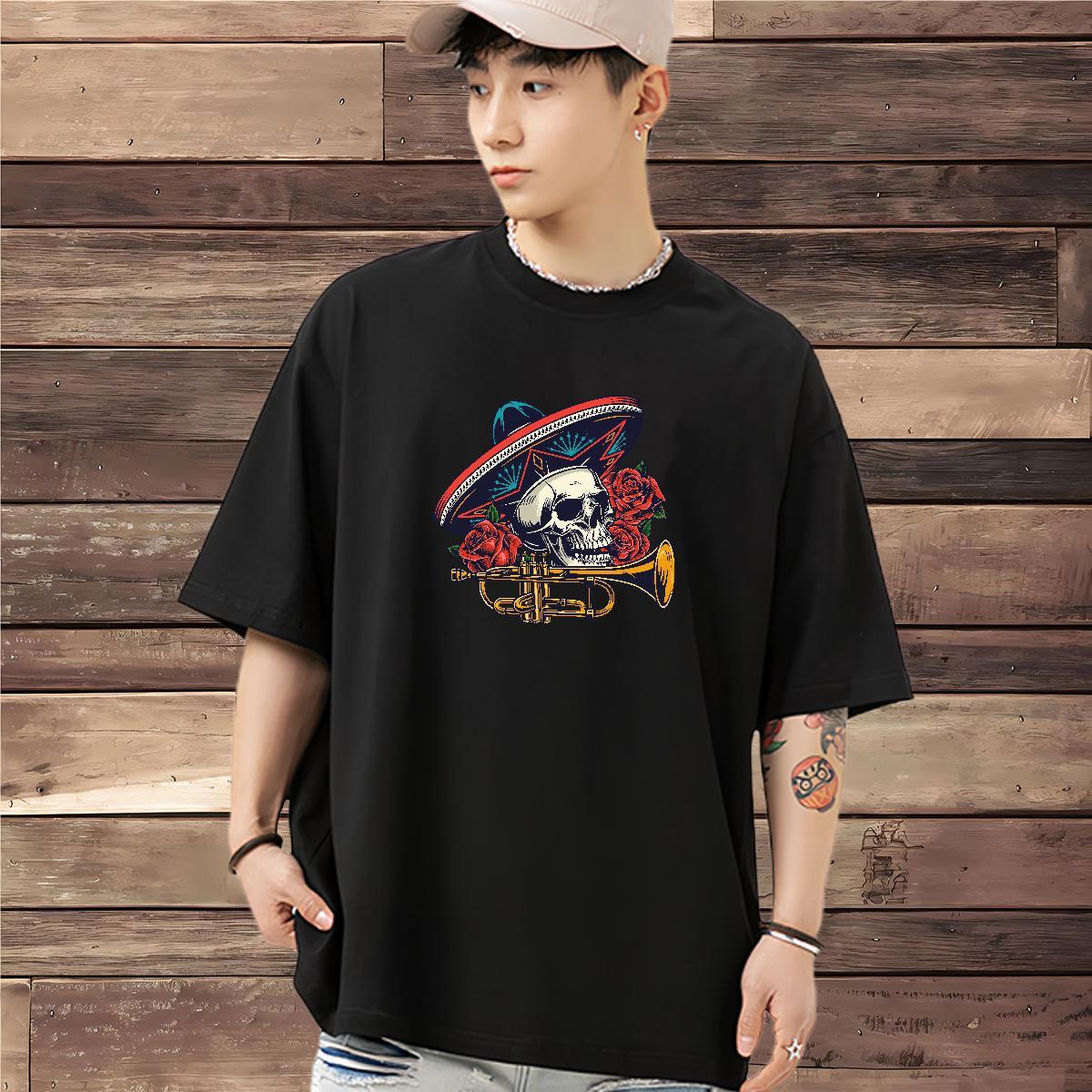 Designer T Shirt For Man 100% Cotton 230g skull Casual Beach Plus Size Custom Crew Neck Breathable Couples T Shirts New Arrival Clothings