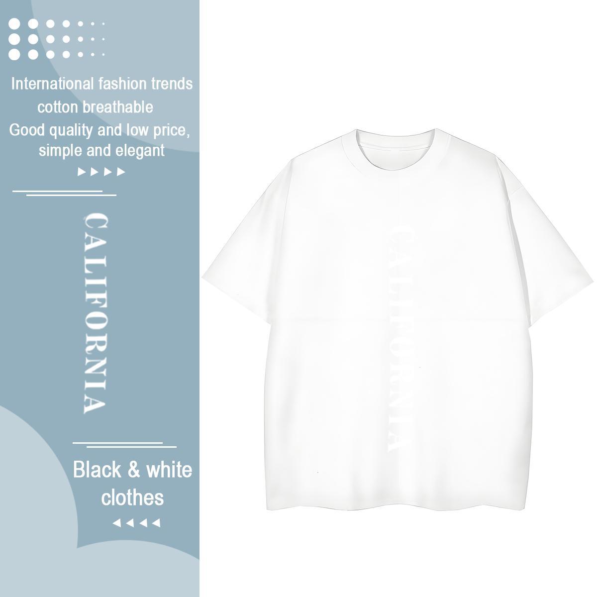 Unisex Tshirt for Man Woman 230g 100% Cotton letter Sport T Shirt For Woman Breathable Soft Cartoon Anime Clothes Shirt