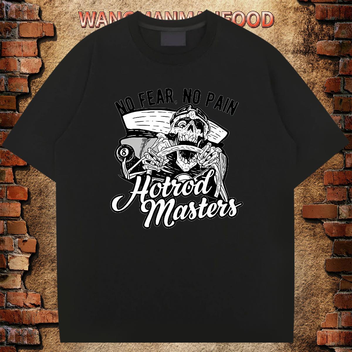 Wholesale T-Shirts for Men 230g 100% Cotton skull Street wear Hip Hop Asian Size Breathable Crew Neck Mens Tshirts Classic Tops Tees