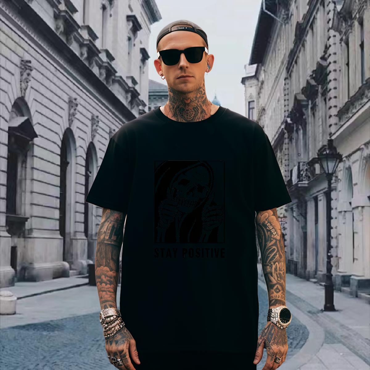 Cool T Shirts Men 230g 100% Cotton skull Casual Daily Wear Skull O Neck Short Sleeves Men Tees Wholesale Top Tees