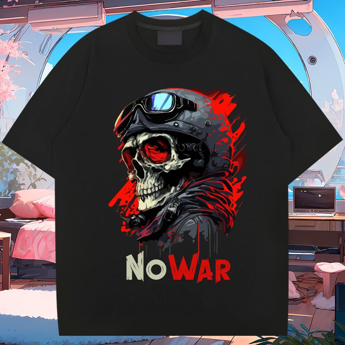 Loose Fit T shirt 230g Pure Cotton skull Home Outdoor Anime Short Sleeve Soft Tshirt for Man Woman Fashion Wear