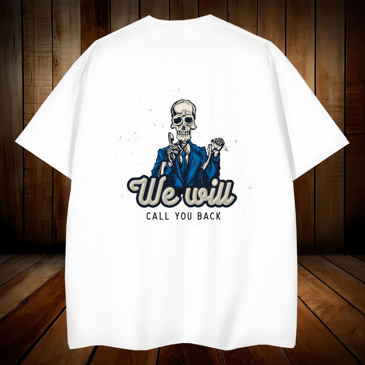 Cool Design Men T Shirts 230g 100% Cotton skull Hip Hop Asian Size Breathable Soft Men Tees Designer Wear