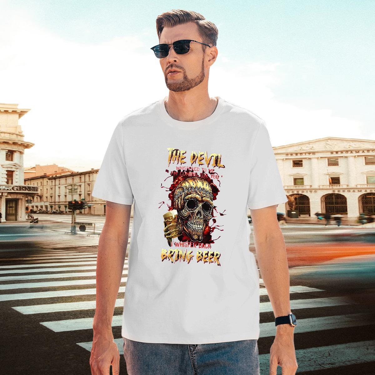 Popular T Shirt For Man 230g 100% Cotton beer Summer Casual Custom Printing Breathable Short Sleeve Mens Tshirts Fashion Tops