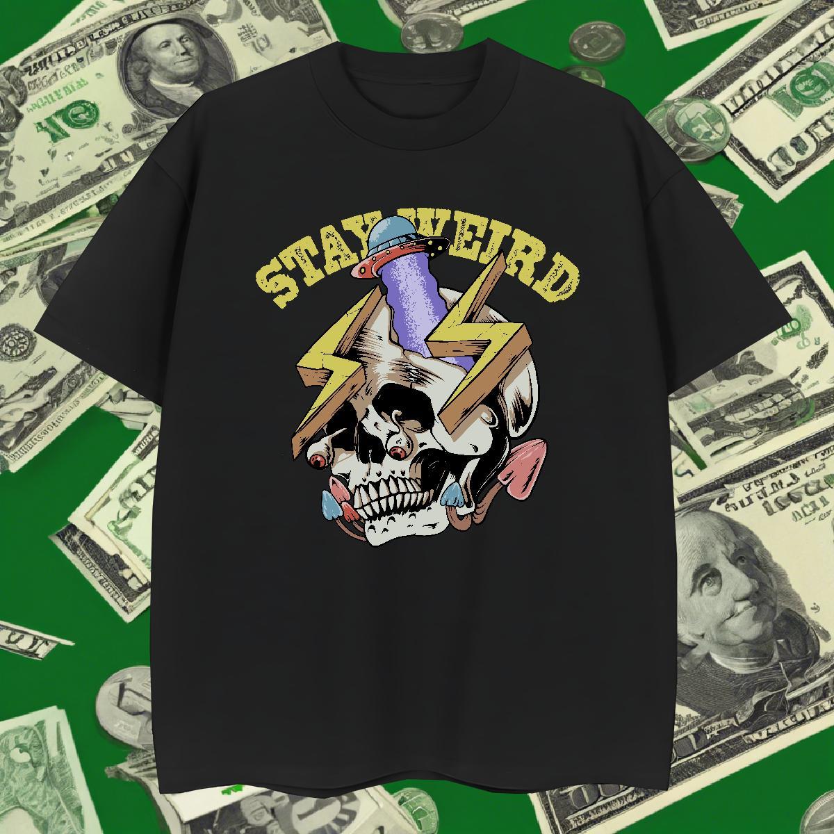 Designer Men T Shirts 100% Cotton 230g skull Street Wear Custom Cartoon Round Neck Short Sleeve Men Tops Tees Wholesale Clothes