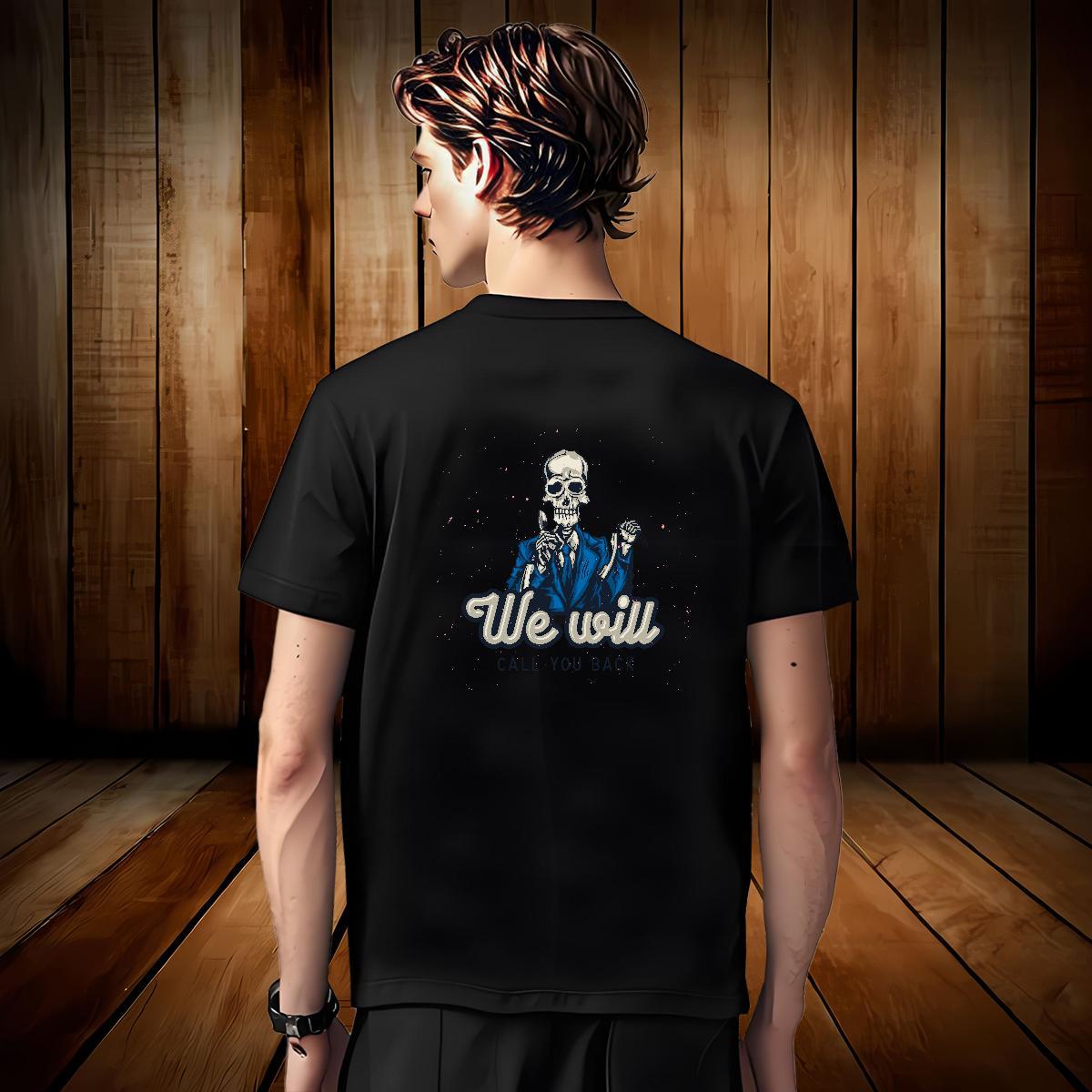 Cool Design Men T Shirts 230g 100% Cotton skull Hip Hop Asian Size Breathable Soft Men Tees Designer Wear