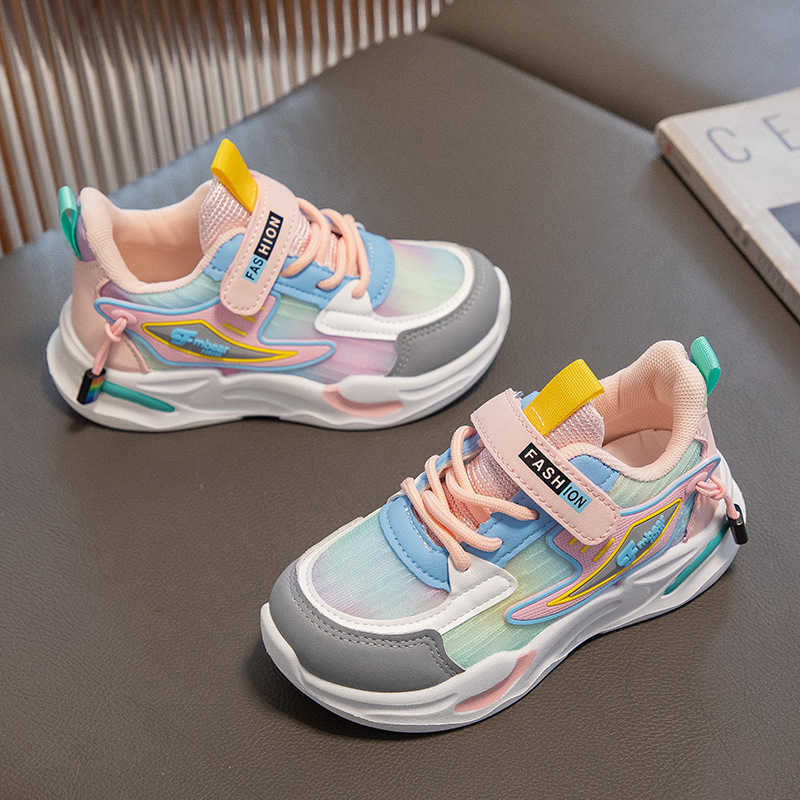 Athletic Outdoor Spring and Autumn 2024 New Breathable Mesh Sports Girls Dad Shoes Casual Trendy Middle aged Children H260130