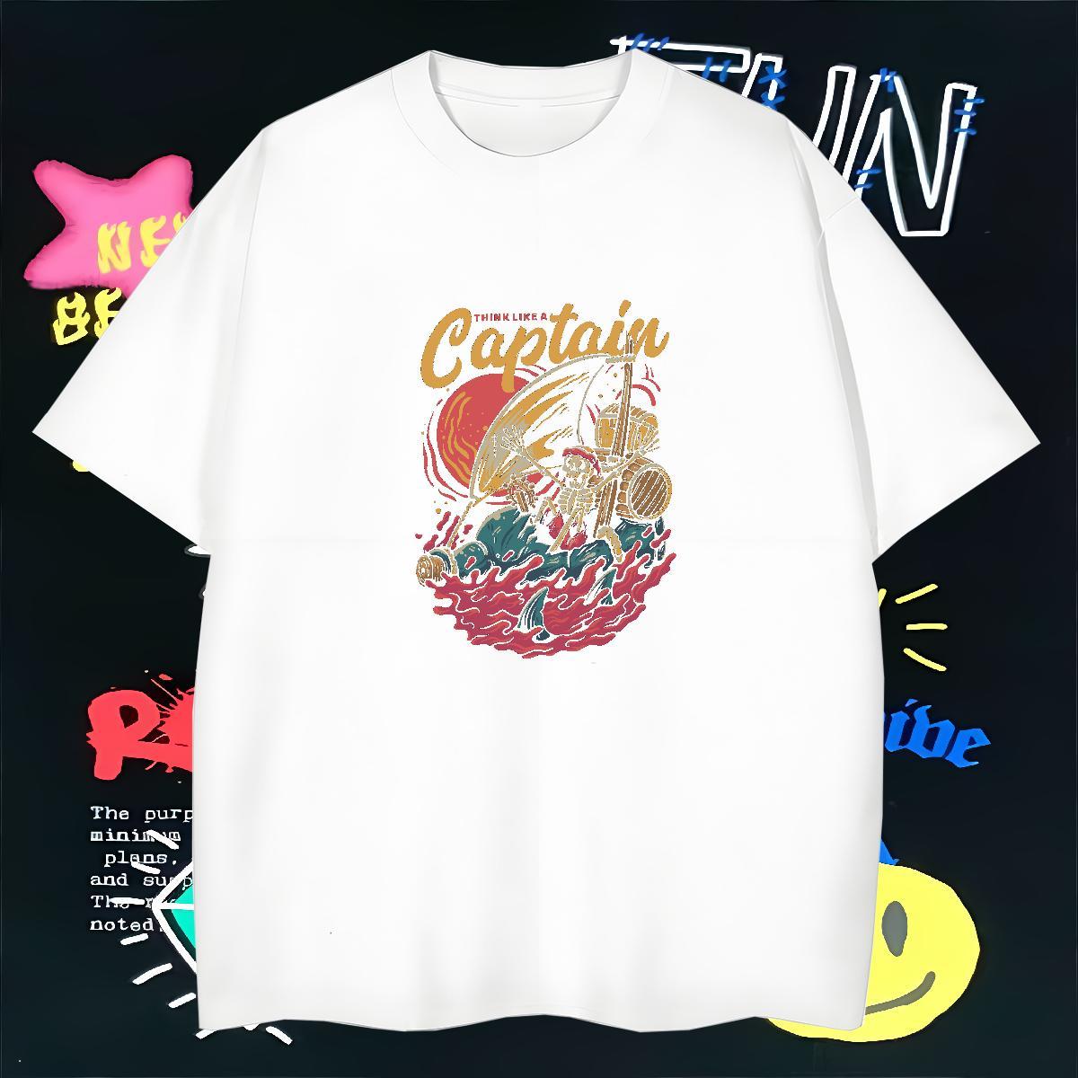 Comfortable Men T Shirts 230g 100% Cotton skull Casual Custom Big Size Round Neck Short Sleeve Men Tees Casual New Clothes