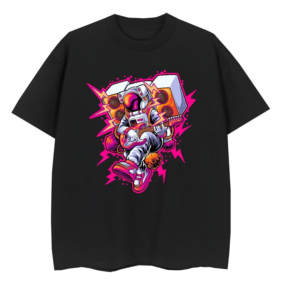 5A Lady T shirt 100% Cotton 230g cosmonaut Street Wear Woman T Shirts Crew Neck Breathable DIY Anime Top Shirts
