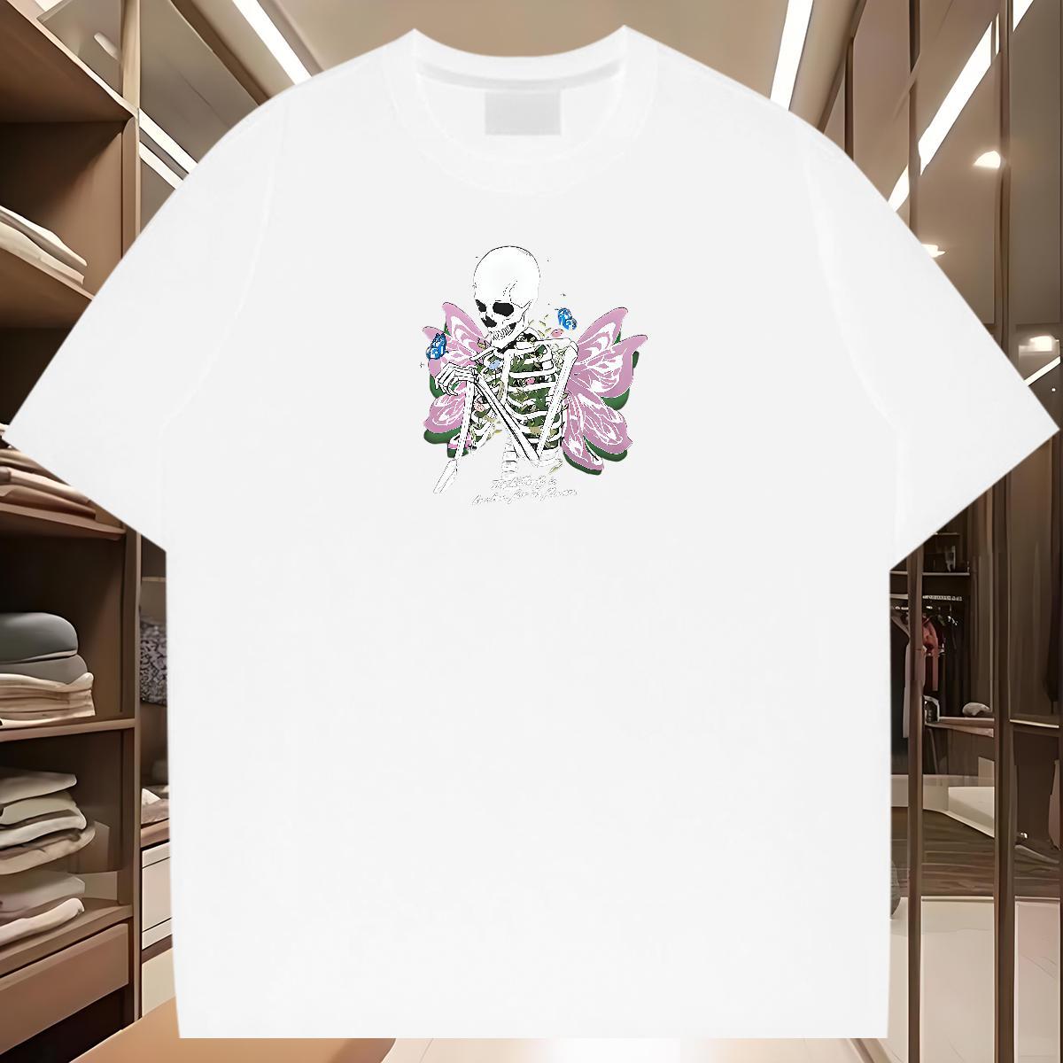 TOP Quality T Shirt For Man 100% Cotton 230g skull Street wear Hip Hop Custom Anime Breathable Short Sleeve Couples T Shirts Classic Polos