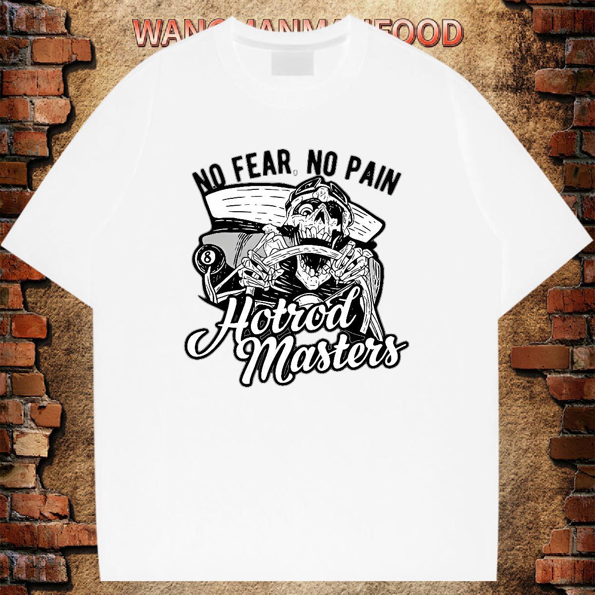 Wholesale T-Shirts for Men 230g 100% Cotton skull Street wear Hip Hop Asian Size Breathable Crew Neck Mens Tshirts Classic Tops Tees