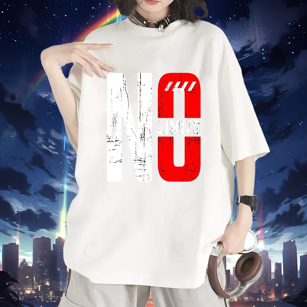 Unisex Unisex Tshirts 230g Cotton letter Hip Hop Women T Shirts Short Sleeve O-Neck Cartoon Print Tee Shirt