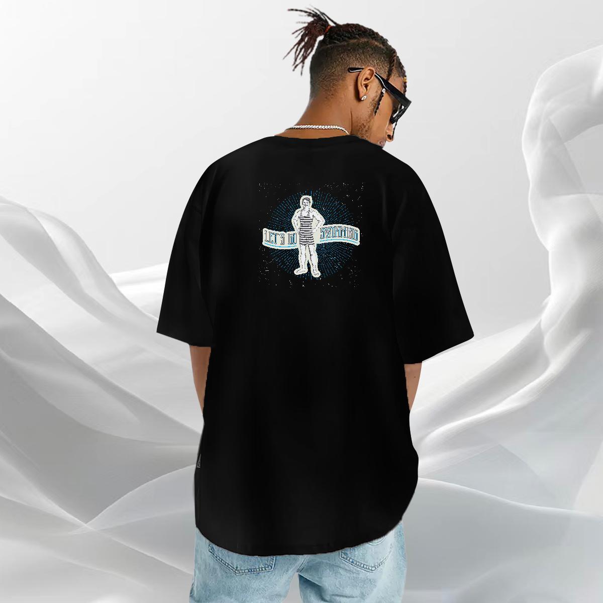Cool Design T-Shirts for Men 230g Pure Cotton person Sport Cartoon Print Short Sleeve Soft Mens Tshirts Classic Tee Shirt