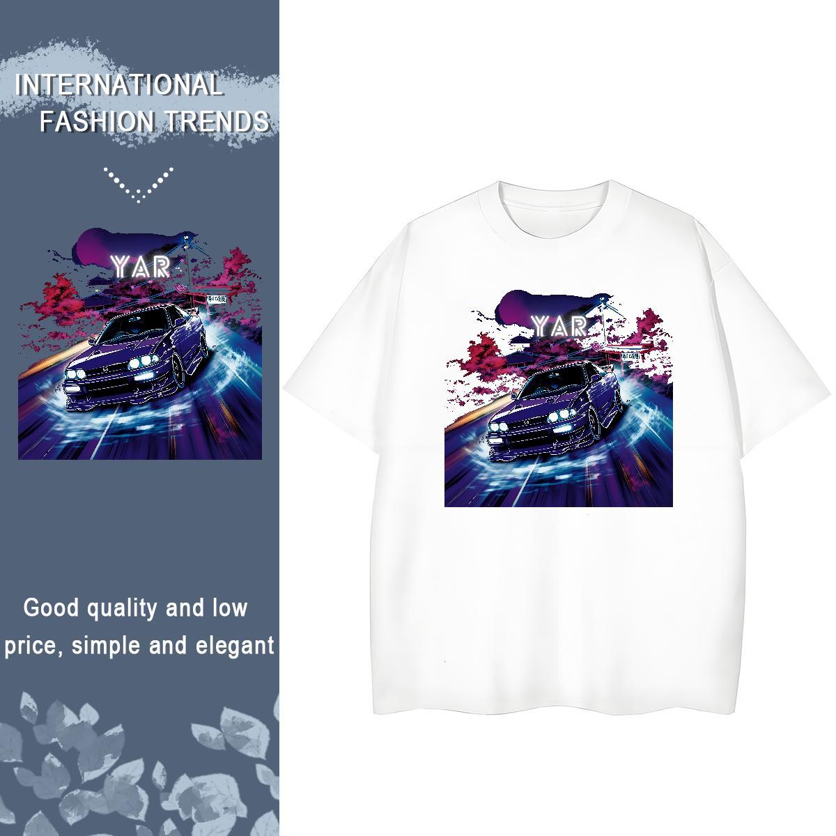 Cool Mens T Shirts 100% Cotton 230g car Street Oversized 3XL 4XL Breathable Crew Neck Men Tshirts Fashion Designer Polos