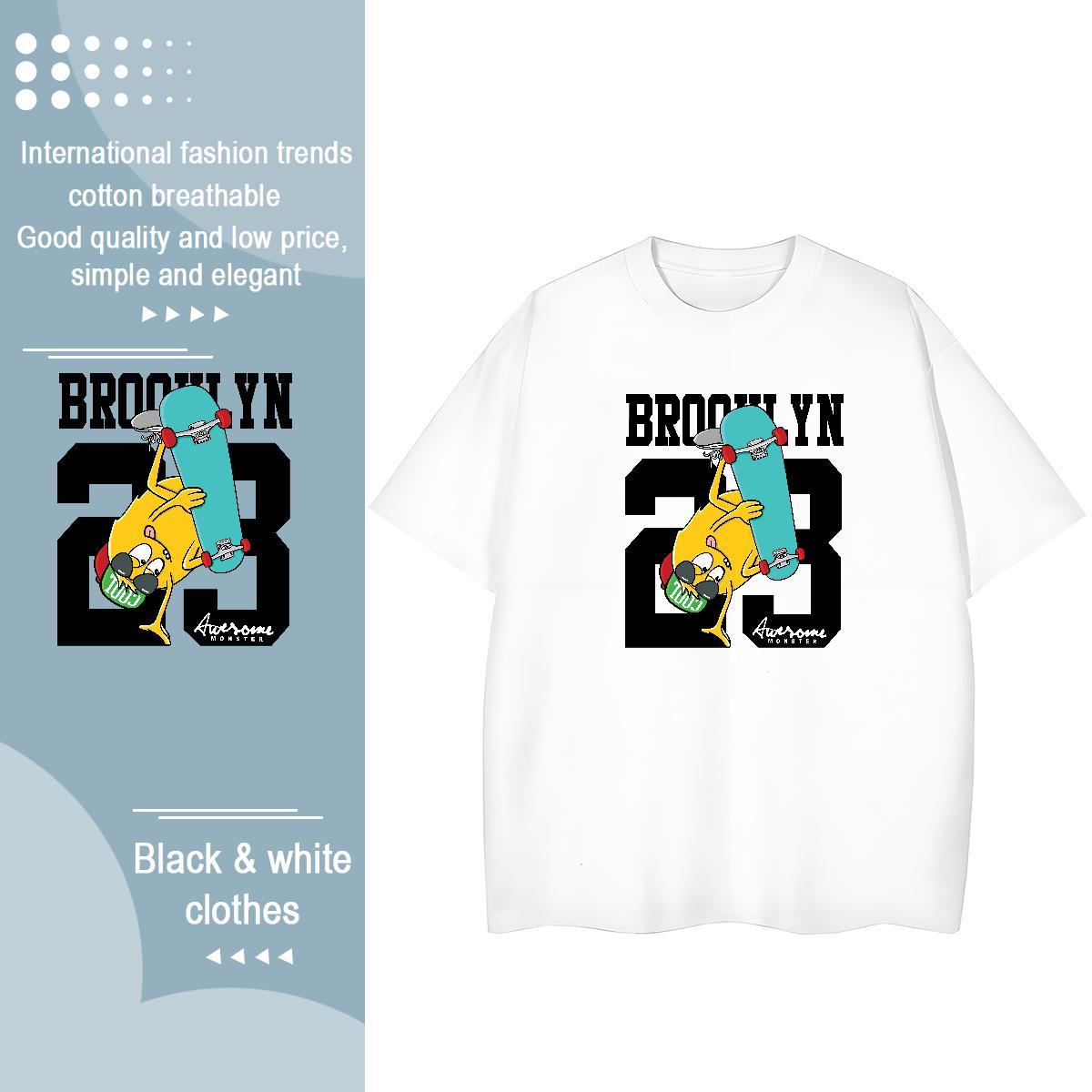 Nice Couples T Shirts 230g Cotton plush Home Outdoor Women T Shirts Short Sleeve O-Neck Custom Print Oversized Tops