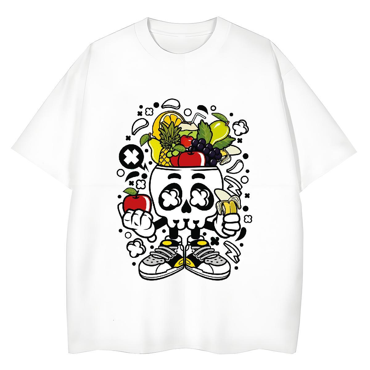Cool T Shirts Men 100% Cotton 230g skull Daily Outfit Oversized 3XL 4XL Pure Cotton Mens Tshirts Brand Top Tees