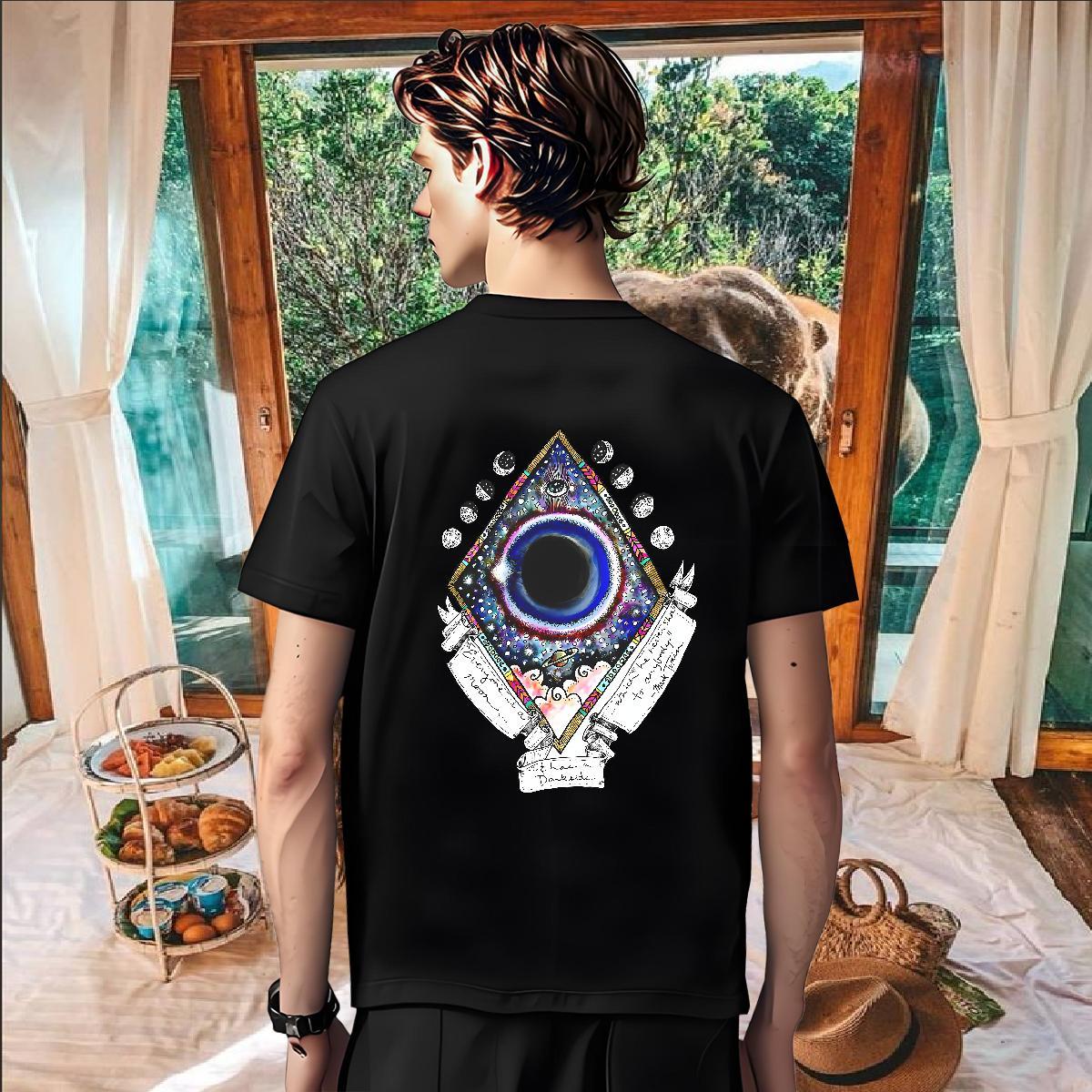Unisex Men T Shirts 230g Cotton eye of the devil Casual Daily Wear Custom Big Size Pure Cotton Tshirts Classic Casual Clothings