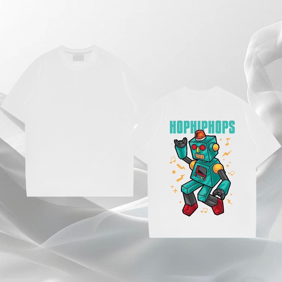 Loose Fit Man T Shirts 230g Pure Cotton robot Hip Hop Custom Big Size Short Sleeve Soft Couples T Shirts New Designer Tshirts