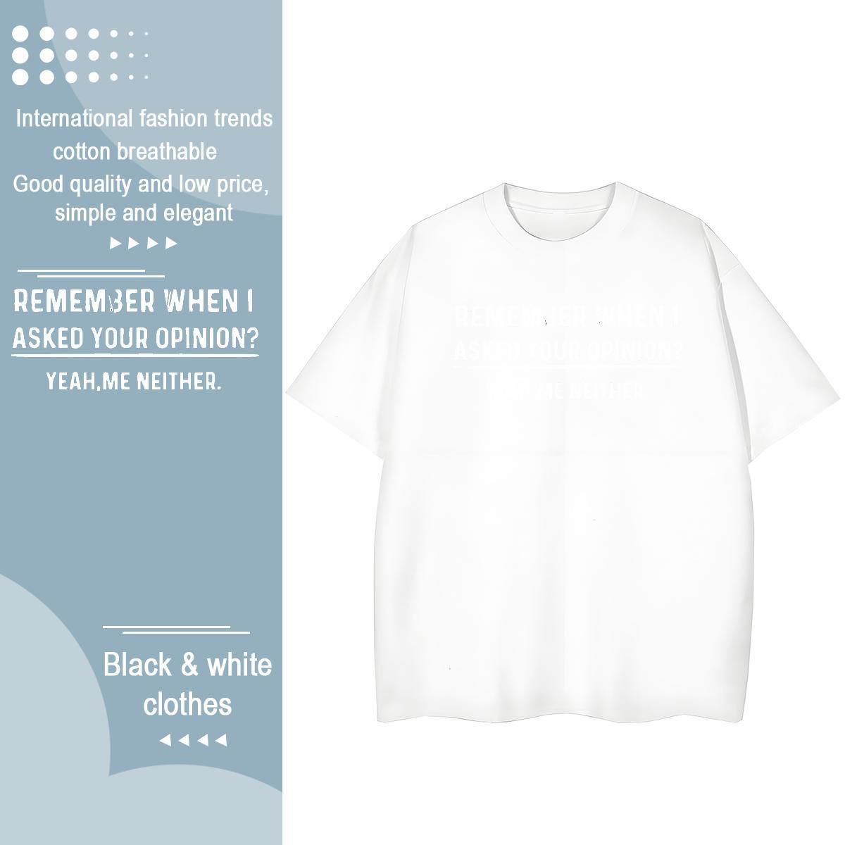 Unisex Women Tshirts 230g 100% Cotton letter Daily Wear Woman T Shirts Breathable Short Sleeve White Plus Size Tops Shirt